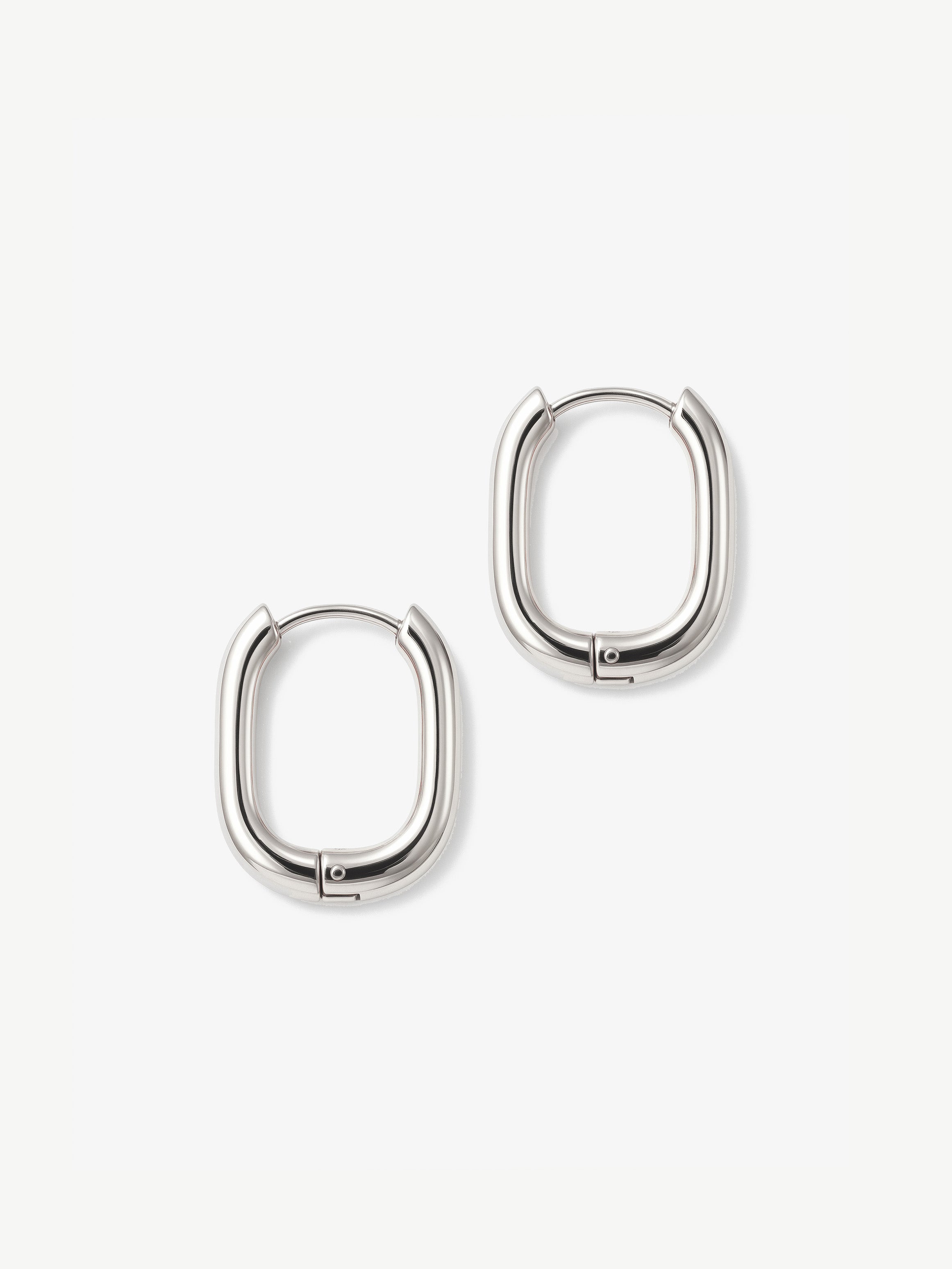 Solid Small Oval Huggie Hoop Earrings