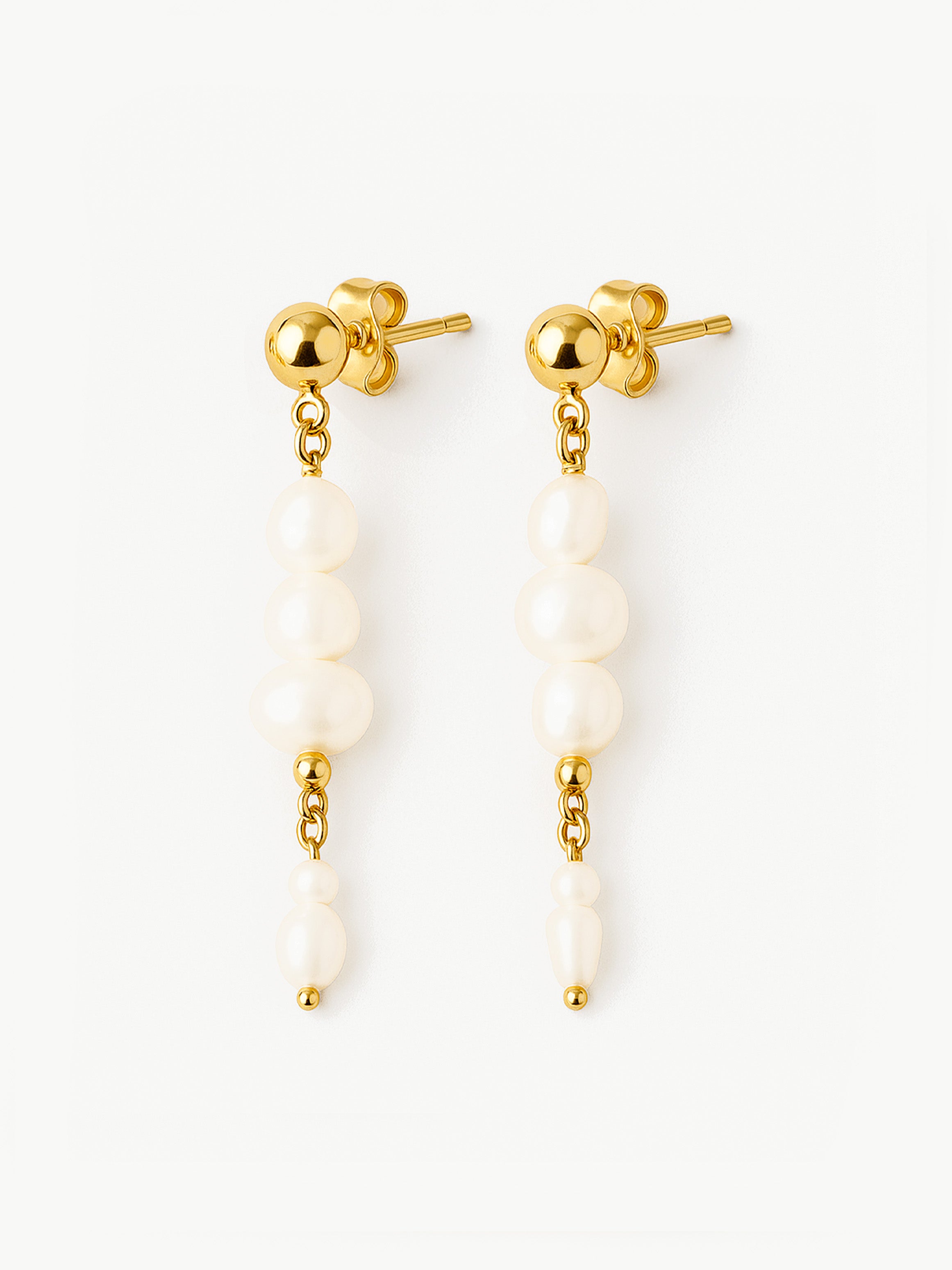 Boucles d'oreilles à tige longues et pendantes en perles pour mariée