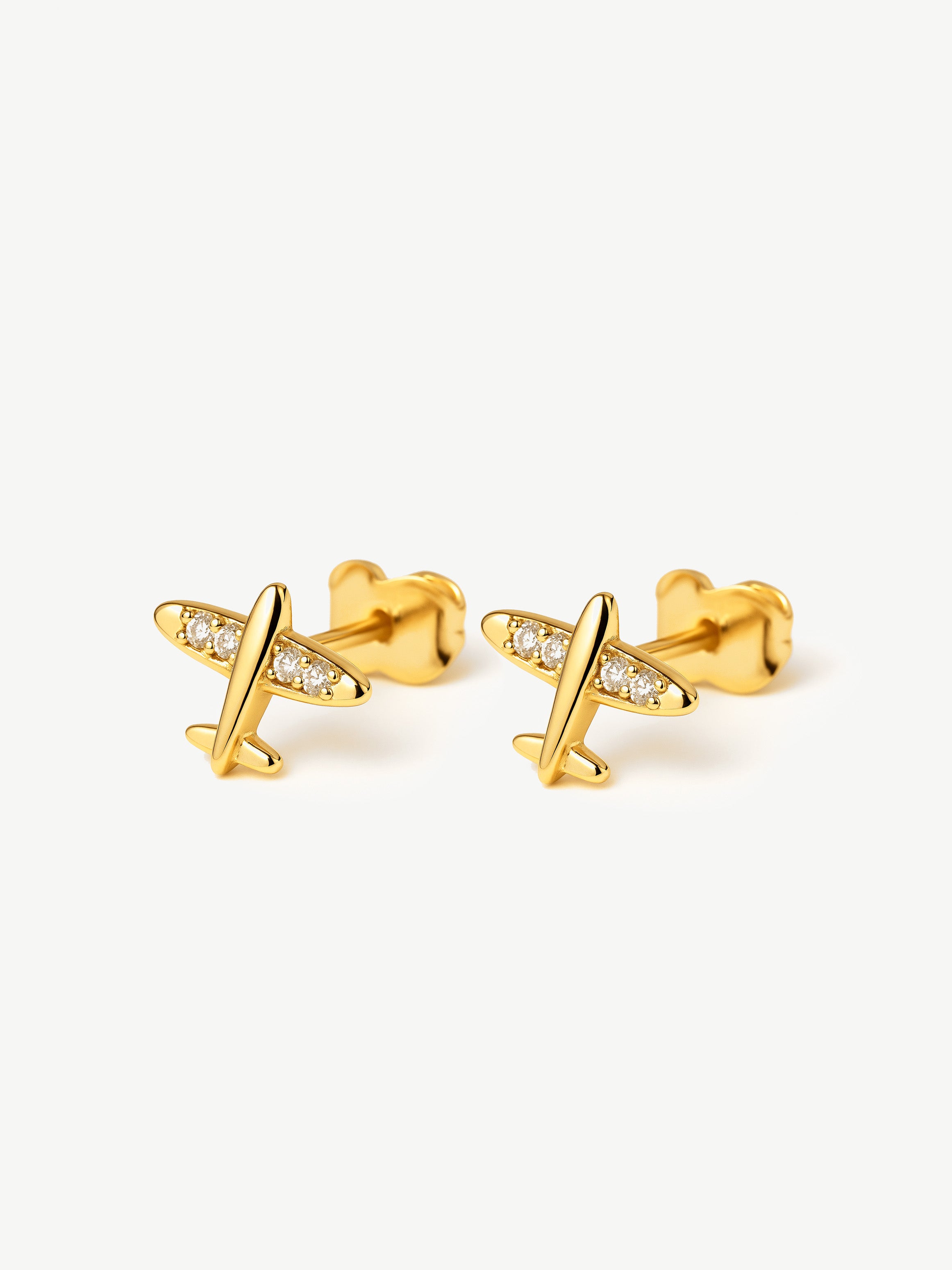 Tiny Airplane Stud Earrings