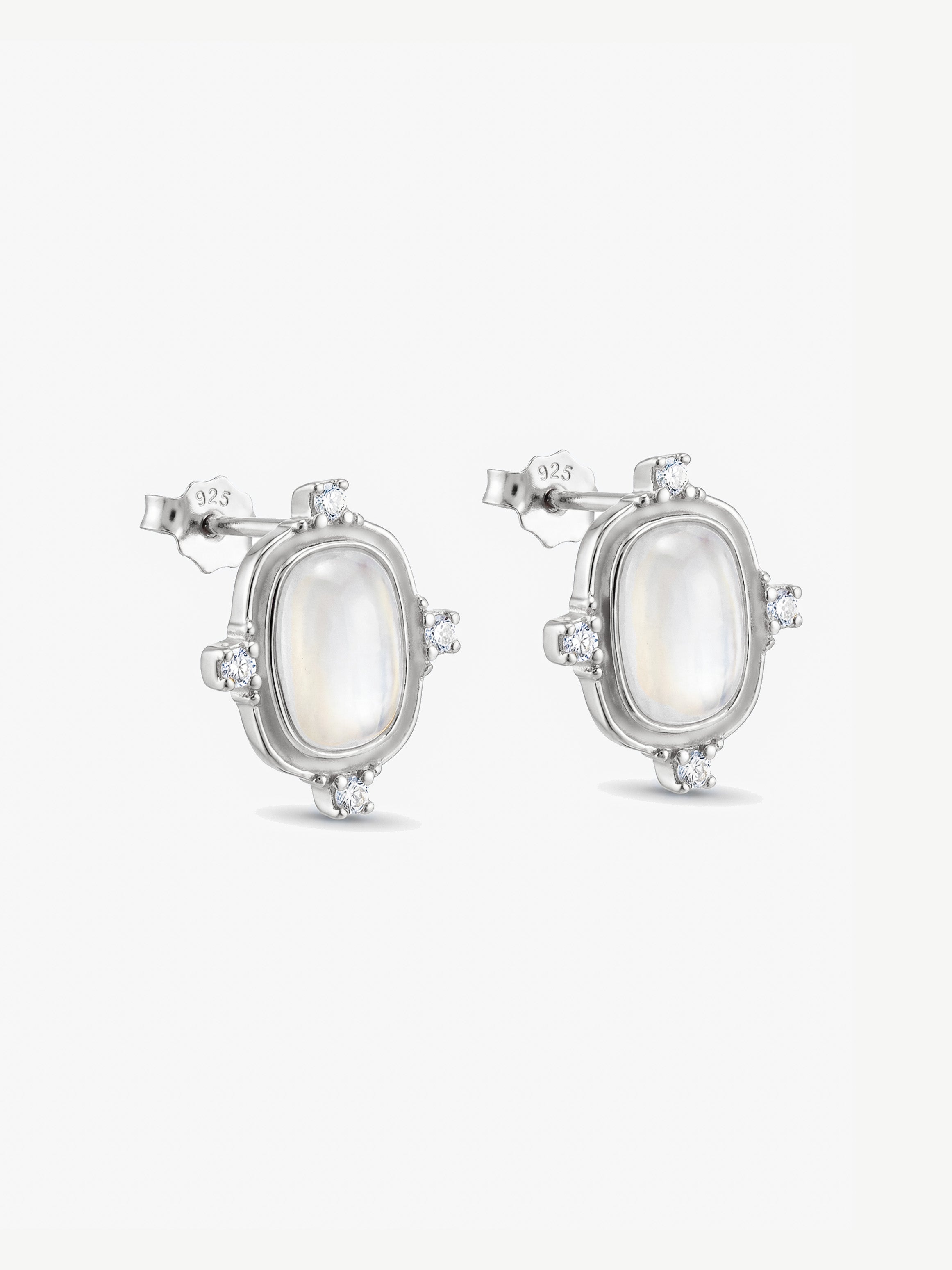 White Heirloom Stud Earrings