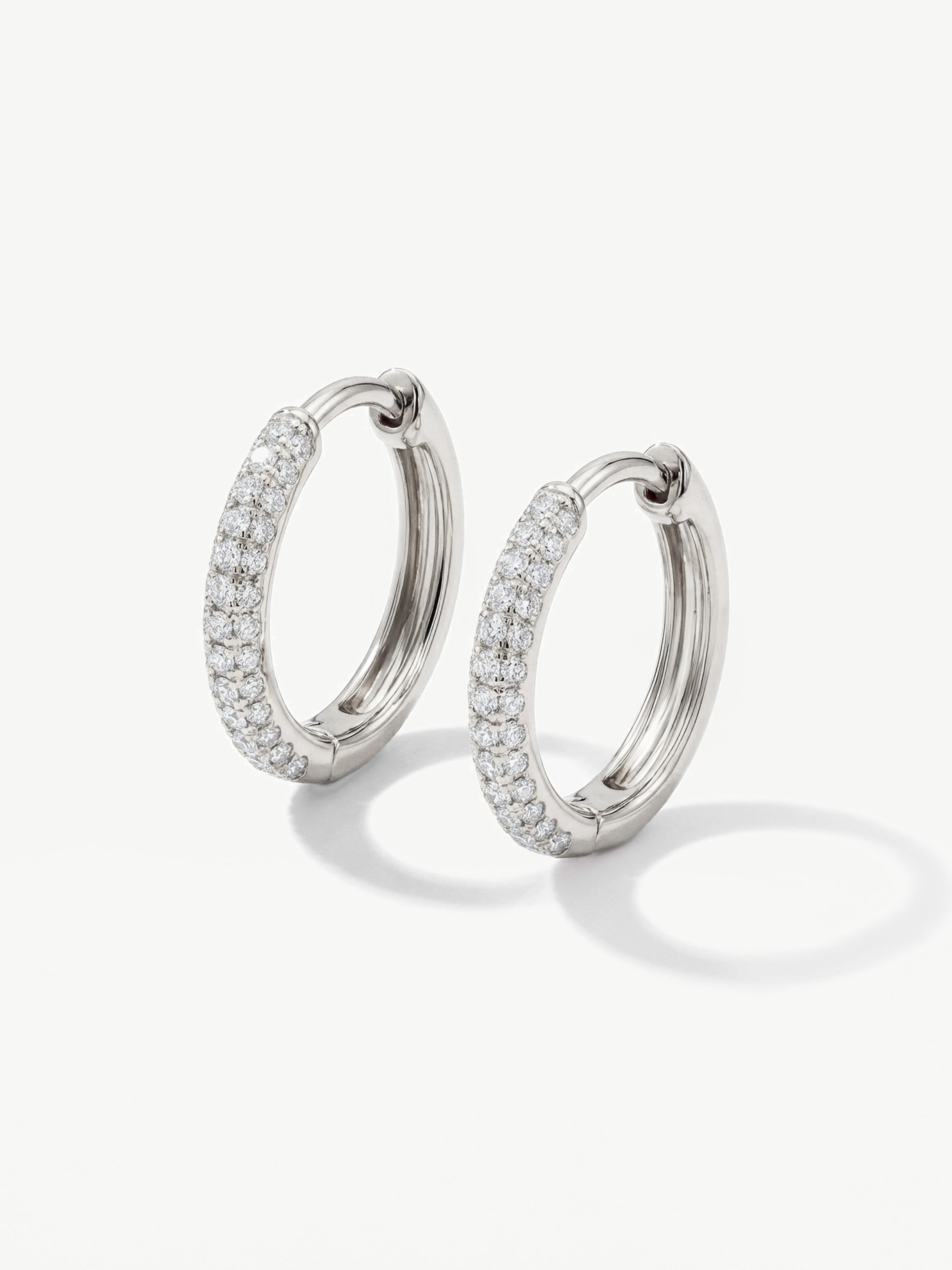 Small Hoop Earrings with Sparkling Pave Stones