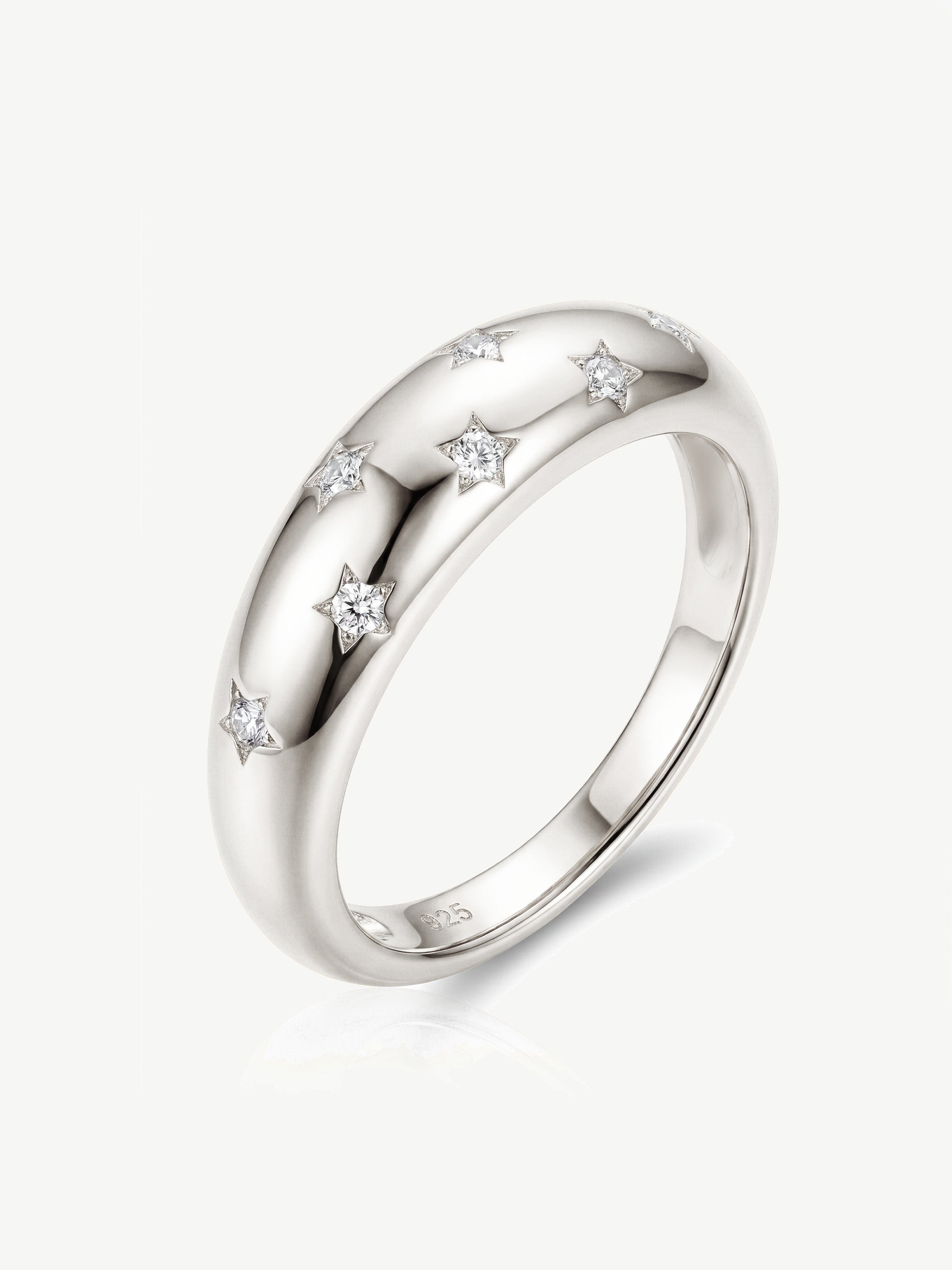 Moissanite Star Dome Ring