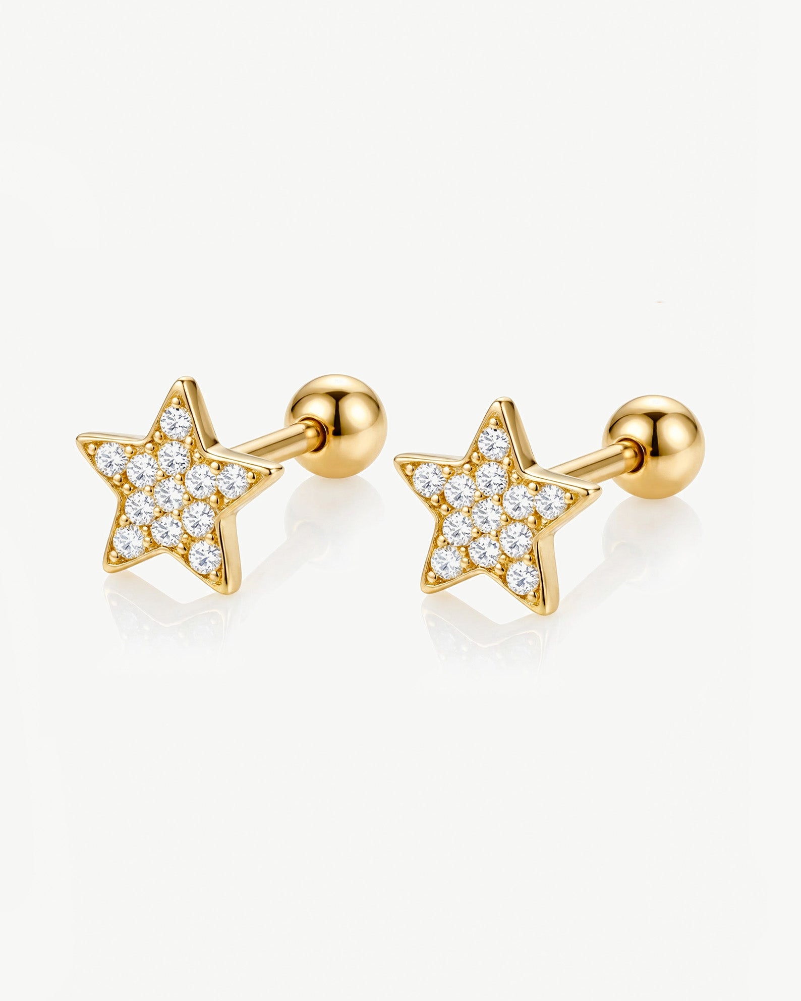 Boucles d'oreilles Dainty Star - Dos vissé