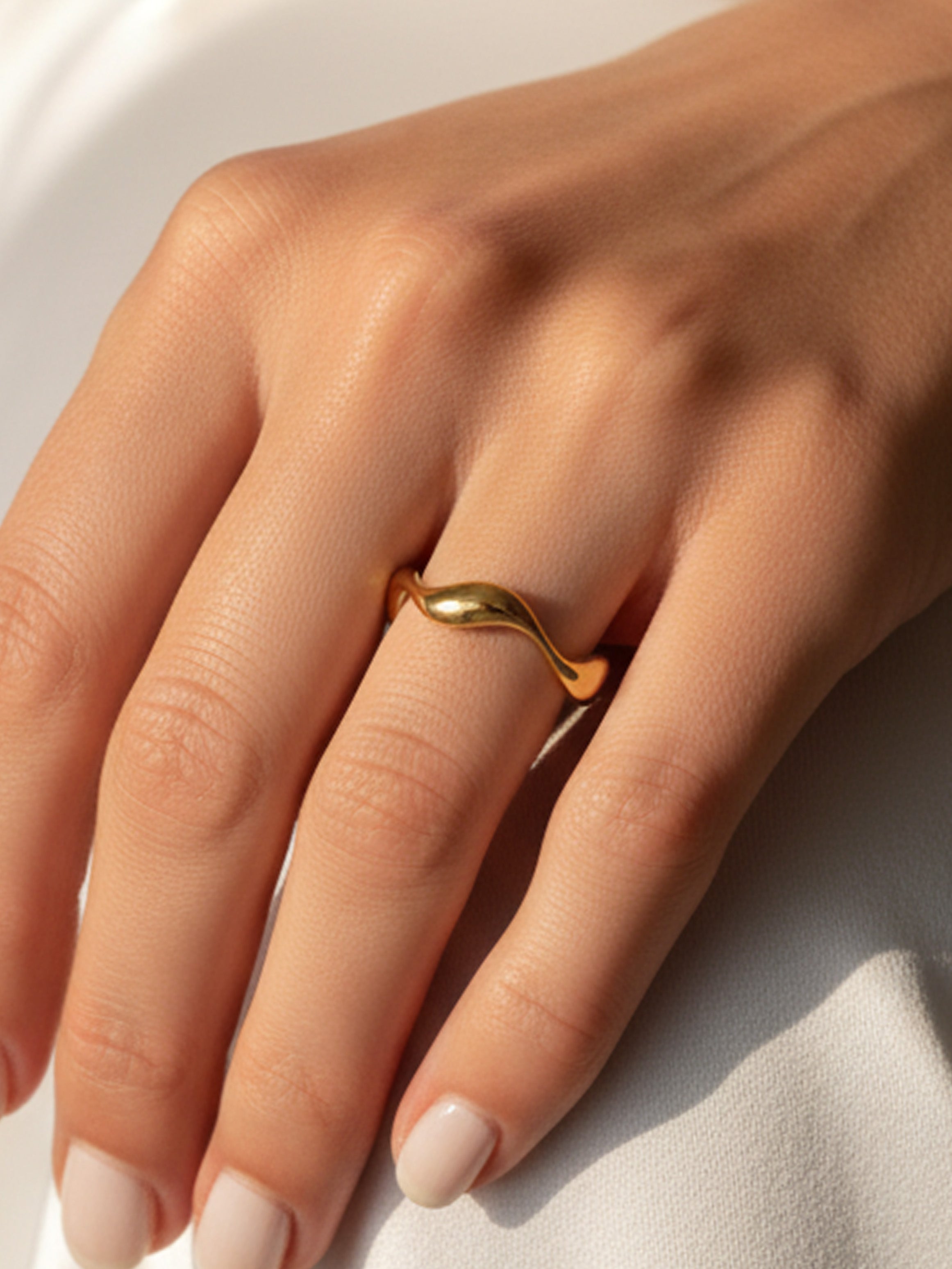 Bague Vague en Or - Réglable