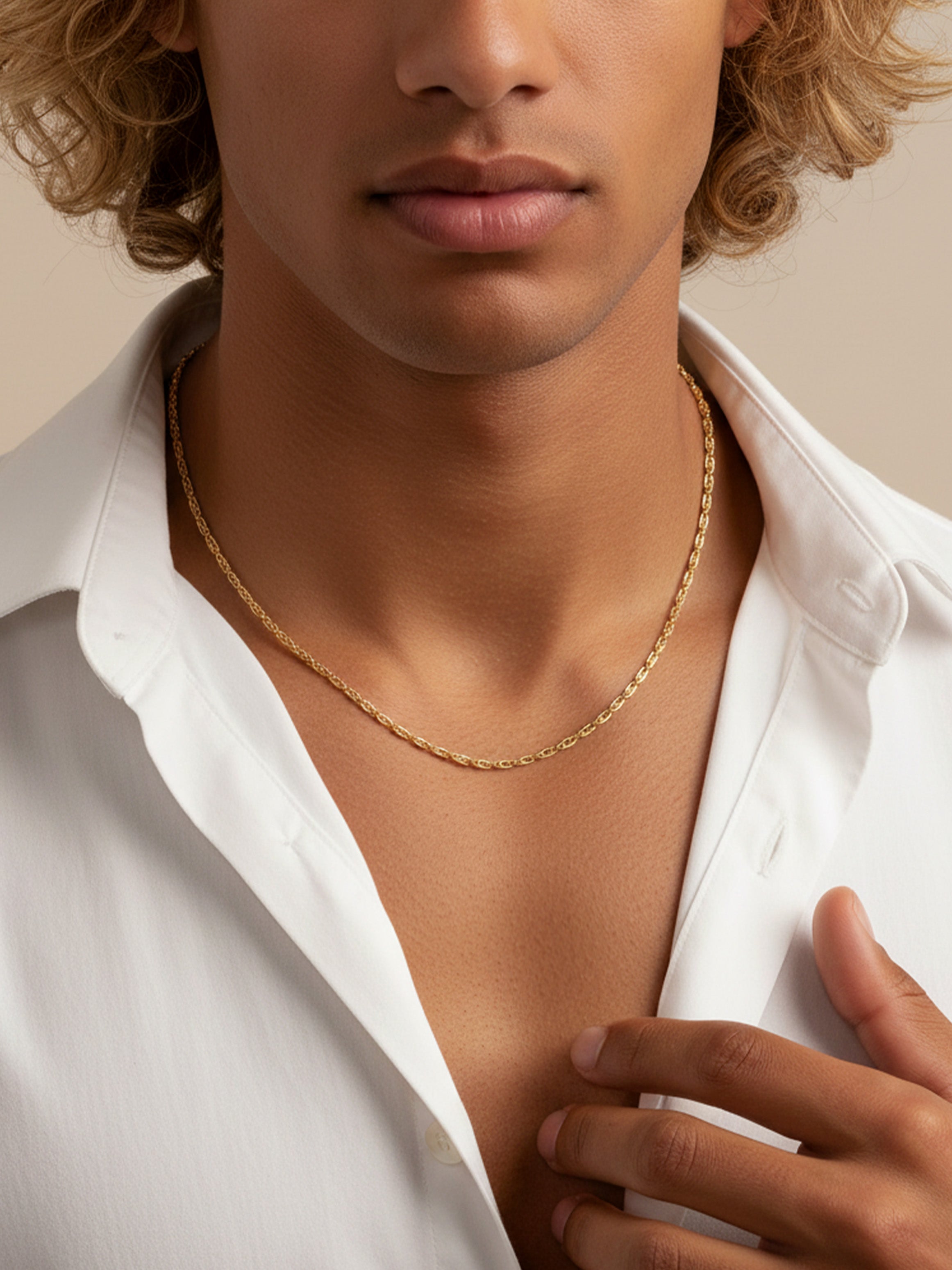 Collier délicat à chaîne tourbillonnante - Unisexe