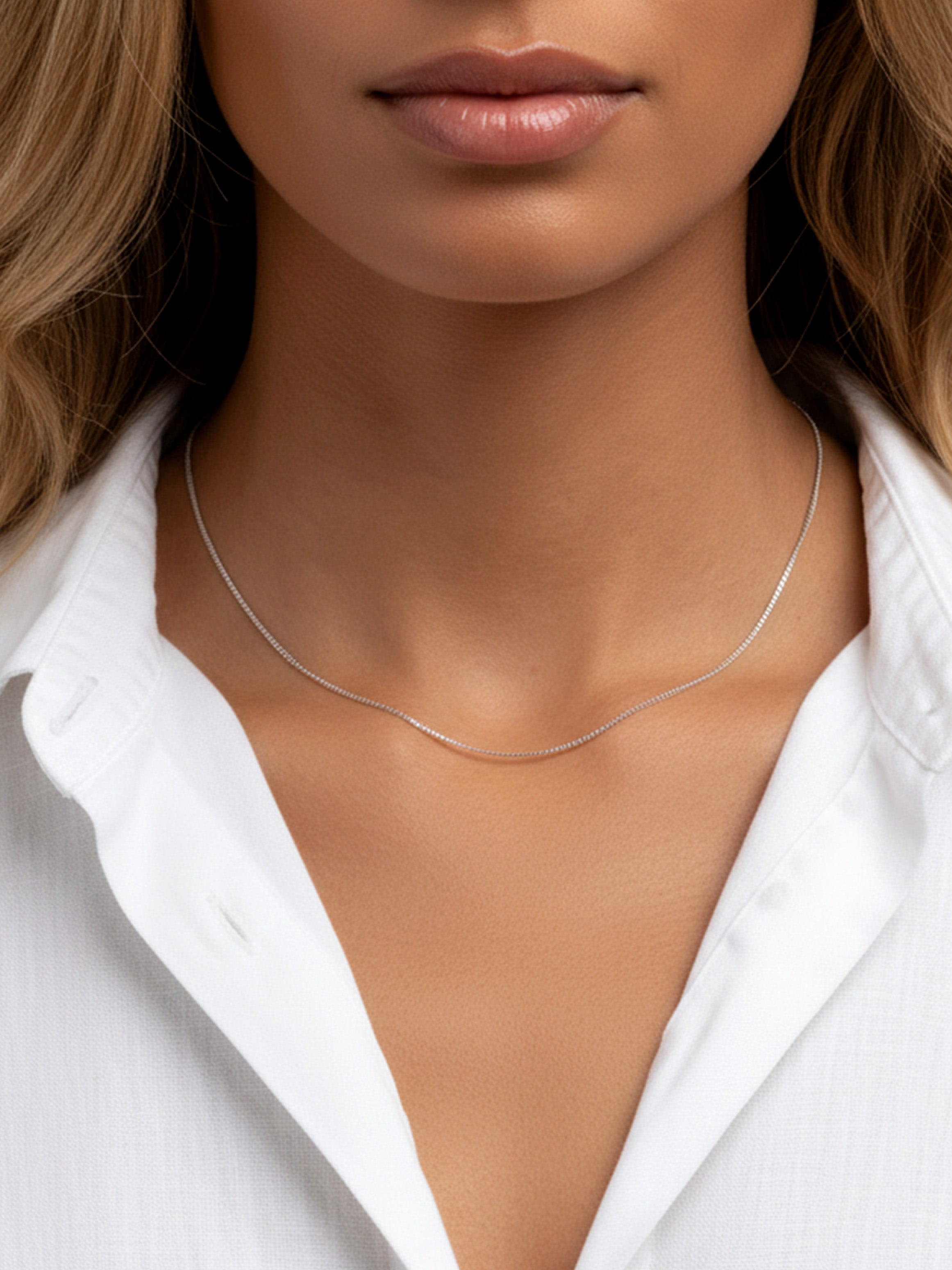 Collier chaîne en argent sterling fin