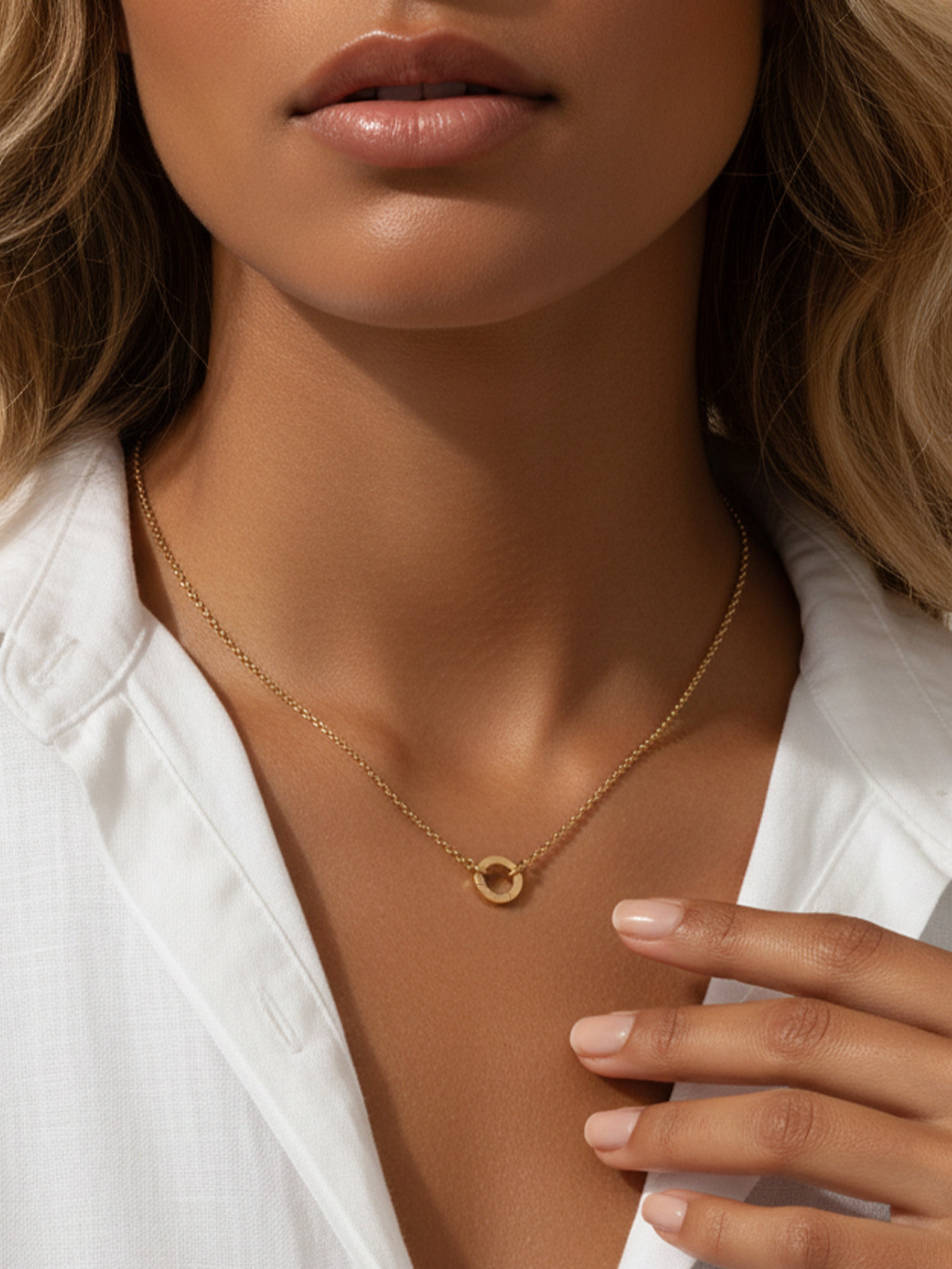 Collier à chaîne Rolo (fermoir en O)