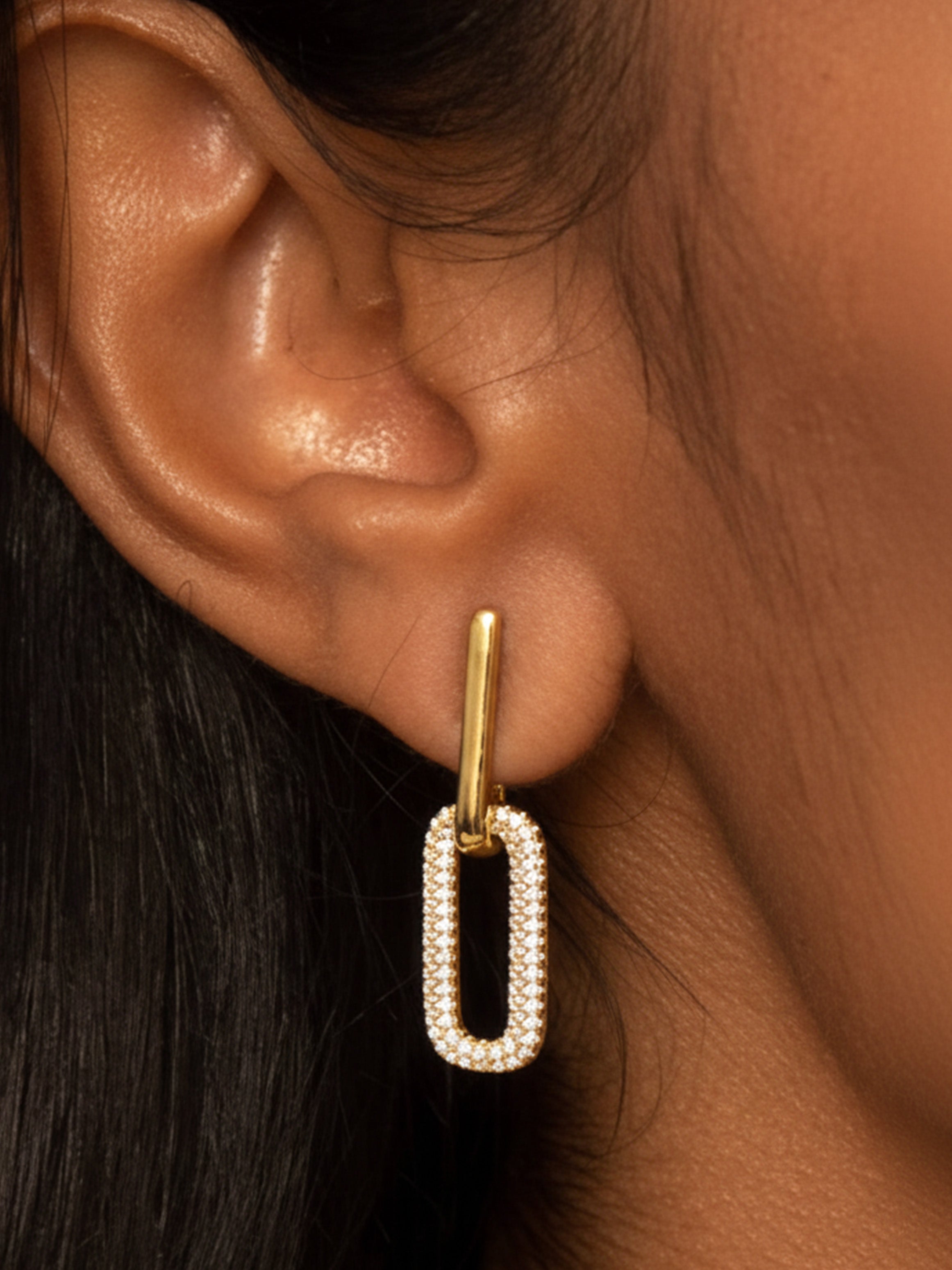 Boucles d'oreilles créoles pendantes en or avec breloques amovibles