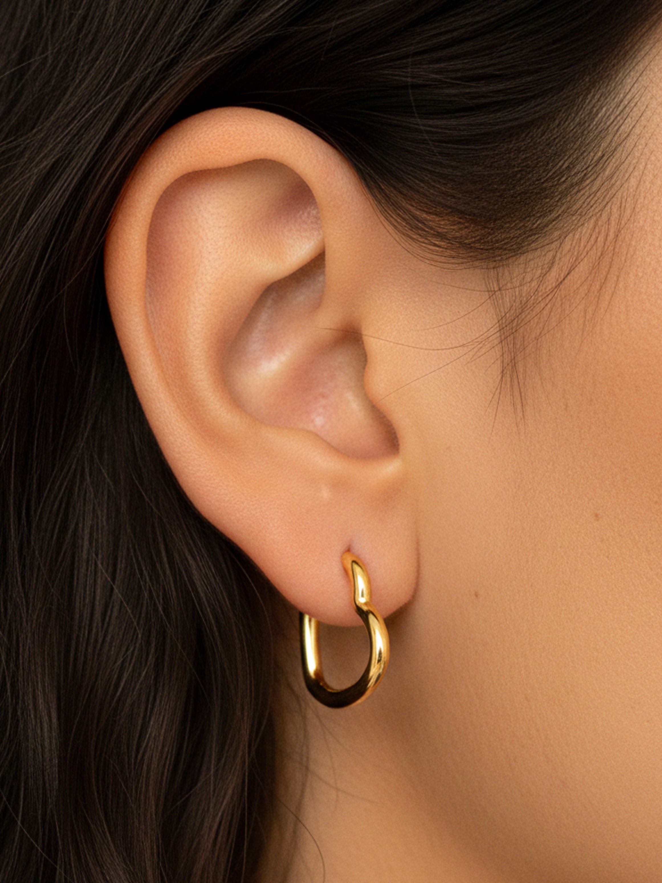 Boucles d'oreilles créoles en forme de cœur - Petites