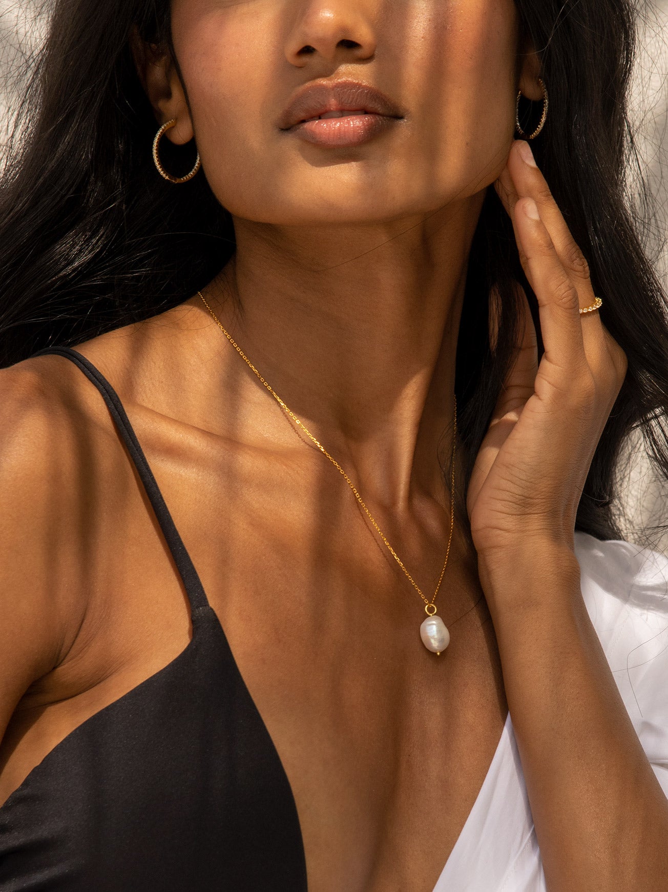 Big Pave Tennis Hoop Earrings With Sparkling Stones